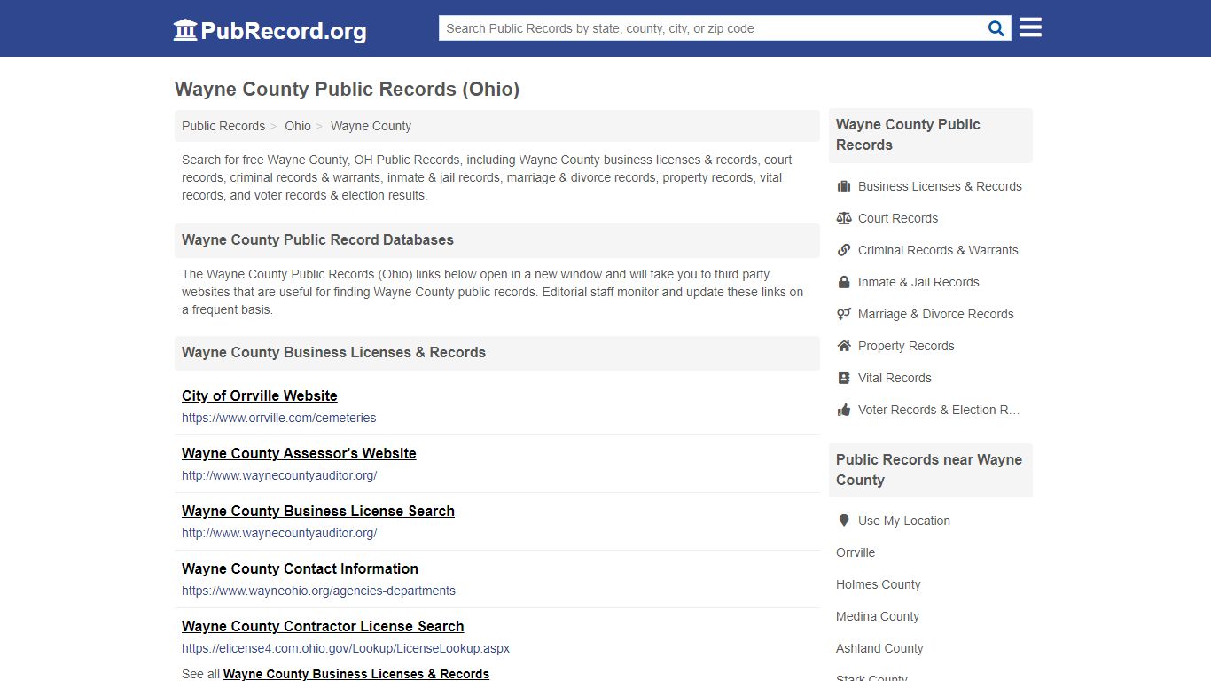 Free Wayne County Public Records (Ohio Public Records)